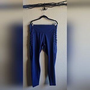 ✨️ 2/$10 ✨️ Navy Blue Leggings with Side Lattice Detail All In Motion Workout